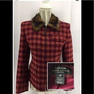 Ralph Lauren LRL Women's Full Zip Jacket Wool 4P